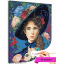 Девушка в шляпе и розы Портрет Люди Женщины Цветы Ретро Стильная Раскраска картина по номерам на холсте