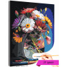 Яркий летний букет Натюрморт Цветы в вазе Ромашки Герберы Маме Интерьерная Раскраска картина по номерам на холсте