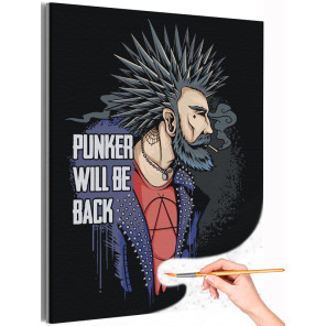 Мужчина панк Люди Портрет Раскраска картина по номерам на холсте