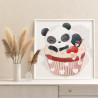 Панда с пирожным Для мальчиков Для малышей Еда Раскраска картина по номерам на холсте