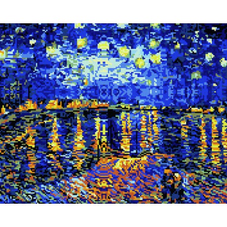 GL026 Ван Гог. Ночь над Роной Алмазная мозаика стразами Molly | Купить алмазную мозаику Молли