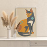 Разноцветный египетский кот Легкая Раскраска картина по номерам на холсте