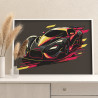 Яркий гоночный автомобиль Машина Раскраска картина по номерам на холсте