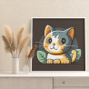 Разноцветный котенок Животные Кошки Легкая Раскраска картина по номерам на холсте