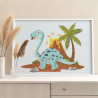 Динозавр у вулкана Животные Детская Для детей Для мальчика Для девочек Маленькая Легкая Раскраска картина по номерам на холсте