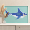 Зубастая акула Рыбы Хищники Детская Для детей Для мальчика Для девочек Маленькая Легкая Раскраска картина по номерам на холсте