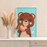 Мишка с сердцем Животные Медведь Раскраска картина по номерам на холсте