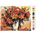Количество цветов и сложность Букет маков Раскраска картина по номерам на холсте KRYM-FL02