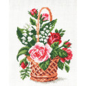  Корзина с цветами Канва с рисунком для вышивания Матренин Посад 0805-1