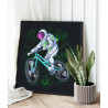Космонавт на велосипеде Спорт Космос Люди Раскраска картина по номерам на холсте