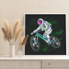Космонавт на велосипеде Спорт Космос Люди Раскраска картина по номерам на холсте