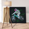 Космонавт на велосипеде Спорт Космос Люди 80х80 Раскраска картина по номерам на холсте