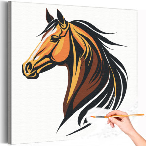Быстрая лошадь Животные Конь Для детей Детская Для девочек Для мальчиков Раскраска картина по номерам на холсте