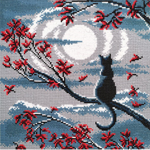 Лунный кот Алмазная вышивка мозаика Овен