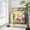 Пионы в вазе на окне Цветы Натюрморт Лето Интерьерная 100х125 Раскраска картина по номерам на холсте