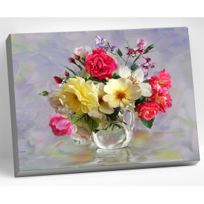  Розы в кувшинчике (И. Бузин) Раскраска картина по номерам на холсте Molly KK0837