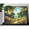 Цветы вдоль лесной дороги Природа Пейзаж Маки Лето Интерьерная 80х100 Раскраска картина по номерам на холсте