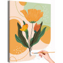 Оранжевый тюльпан Цветы Минимализм Растения Интерьерная Простая Раскраска картина по номерам на холсте