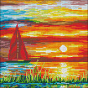 На закате Канва с рисунком для вышивания Конек