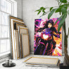 Девушка мчится на мотоцикле Люди Спорт Байк Киберпанк Аниме 100х125 Раскраска картина по номерам на холсте