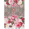  Розовые цветы на плитке Рисовая бумага для декупажа Cadence RDP733