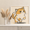 Веселый толстый котенок Животные Простая Маленькая Раскраска картина по номерам на холсте
