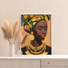 Яркая женщина Африки Портрет Девушка Африканка Люди Лицо Арт Стильная Раскраска картина по номерам на холсте