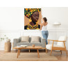 Яркая женщина Африки Портрет Девушка Африканка Люди Лицо Арт Стильная 75х100 Раскраска картина по номерам на холсте