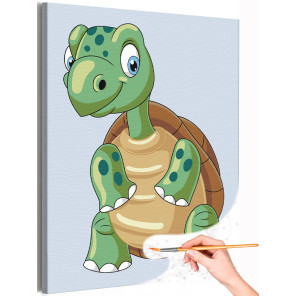 Любопытная черепаха Животные Для детей Детские Для мальчиков Для девочек Легкая Раскраска картина по номерам на холсте