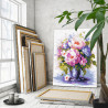 Пионы и сирень в вазе Цветы Букет Натюрморт Маме Интерьерная 100х125 Раскраска картина по номерам на холсте