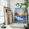 Парусник в море Морской пейзаж Корабль Океан Закат Природа 100х125 Раскраска картина по номерам на холсте