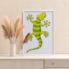 Зеленый геккон Животные Легкая Маленькая Раскраска картина по номерам на холсте