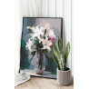 Лилии в прозрачной вазе Цветы Букет Натюрморт Маме Интерьерная Раскраска картина по номерам на холсте