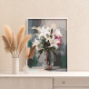 Лилии в прозрачной вазе Цветы Букет Натюрморт Маме Интерьерная Раскраска картина по номерам на холсте