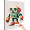 Яркий робот Для детей Детские Для мальчиков Киберпанк Раскраска картина по номерам на холсте
