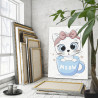 Котенок девочка в чашке Раскраска картина по номерам на холсте