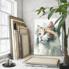 Пушистый зеленоглазый кот Арт 80х100 Раскраска картина по номерам на холсте