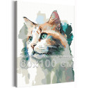 Пушистый зеленоглазый кот Животные Кошки Котята Арт 80х100 Раскраска картина по номерам на холсте