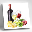  Вино, сыр, виноград Раскраска картина по номерам на холсте Molly KH1165