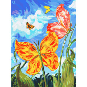  Бабочки Раскраска картина по номерам на холсте Белоснежка 755-AS