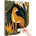 Гепард на природе Животные Минимализм Леопард Простая Раскраска картина по номерам на холсте