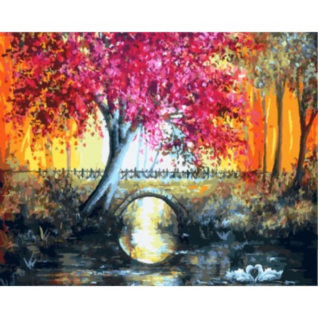 Волшебная осень Раскраска картина по номерам акриловыми красками на холсте | Картина по номерам купить