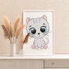 Серый котенок с большими глазами Животные Раскраска картина по номерам на холсте