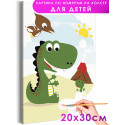 Динозавр мама и малыш Животные Дракон Раскраска картина по номерам на холсте