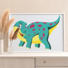 Динозавр с яркими пятнами Животные Раскраска картина по номерам на холсте