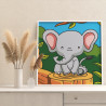 Слоненок на природе Животные Для детей Детские Для девочек Для мальчика Маленькие Простые Раскраска картина по номерам на холсте