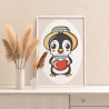 Пингвин с сердцем Животные Раскраска картина по номерам на холсте