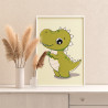 Малыш зеленый дракон Животные Динозавр Раскраска картина по номерам на холсте