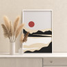 Японский пейзаж на закате Природа Раскраска картина по номерам на холсте