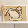 Ленивец спит в чашке Животные Раскраска картина по номерам на холсте